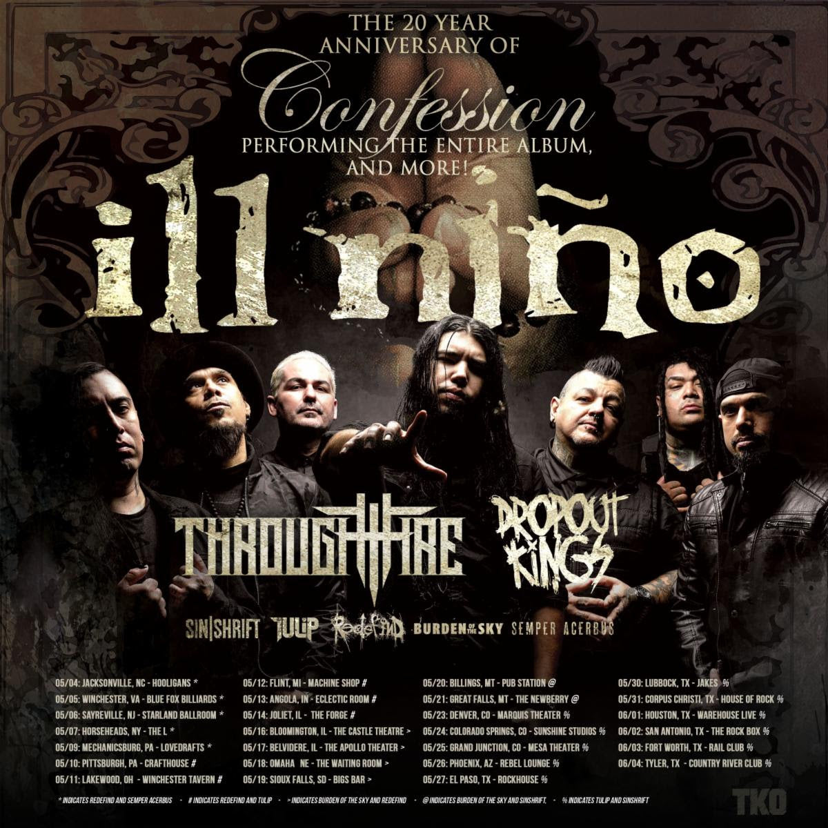 ILL NIÑO Announces The 20 Year Anniversary of Confession Tour