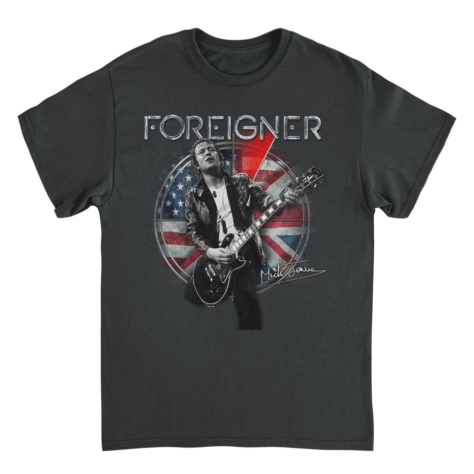 Foreigner Mick Jones Guitar Black T-Shirt