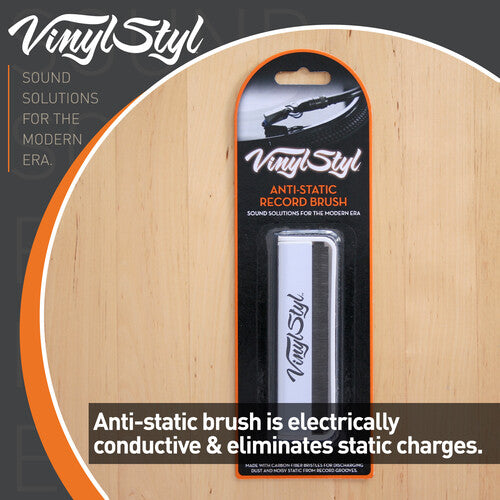VINYL STYL® VS-A-001 ANTI-STATIC VINYL RECORD CLEANING BRUSH - MICRO FIBER (WHITE)