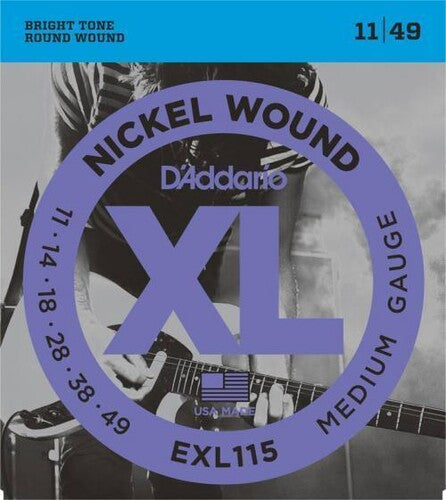 D'ADDARIO EXL115 NICKEL WOUND ELECTRIC GUITAR STRINGS - MEDIUM/BLUES- JAZZ ROCK 11-49