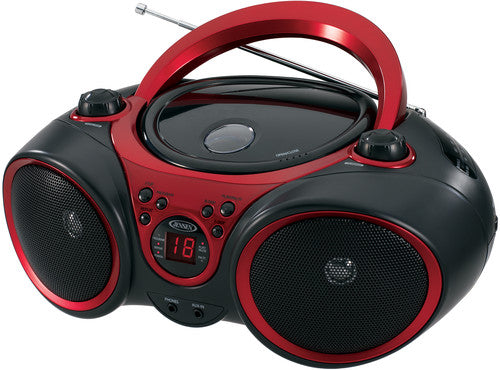JENSEN CD-490 PORTABLE CD PLAYER SPORT STEREO - AM/FM RADIO (RED/BLACK)