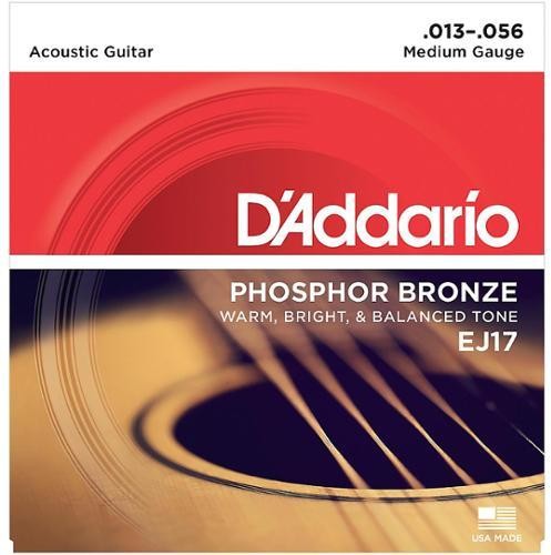 D'ADDARIO EJ17 PHOSPHOR BRONZE ACOUSTIC GUITAR STRINGS MEDIUM 13-56