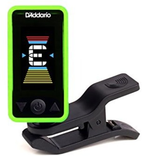 D'Addario PWCT17GN Eclipse Headstock Tuner - Chromatic - Clip On - For Guitar and Bass (Green)