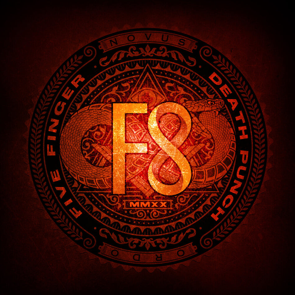 the album cover for Five Finger Death Punch - F8 [Limited Edition Picture Disc LP]