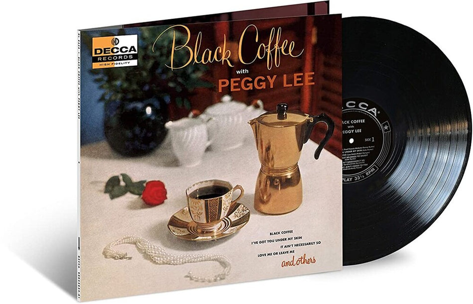 the album cover for Peggy Lee - Black Coffee