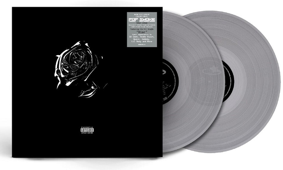 the album cover for Pop Smoke - Shoot For The Stars Aim For The Moon [Indie Exclusive Limited Edition Clear 2 LP]