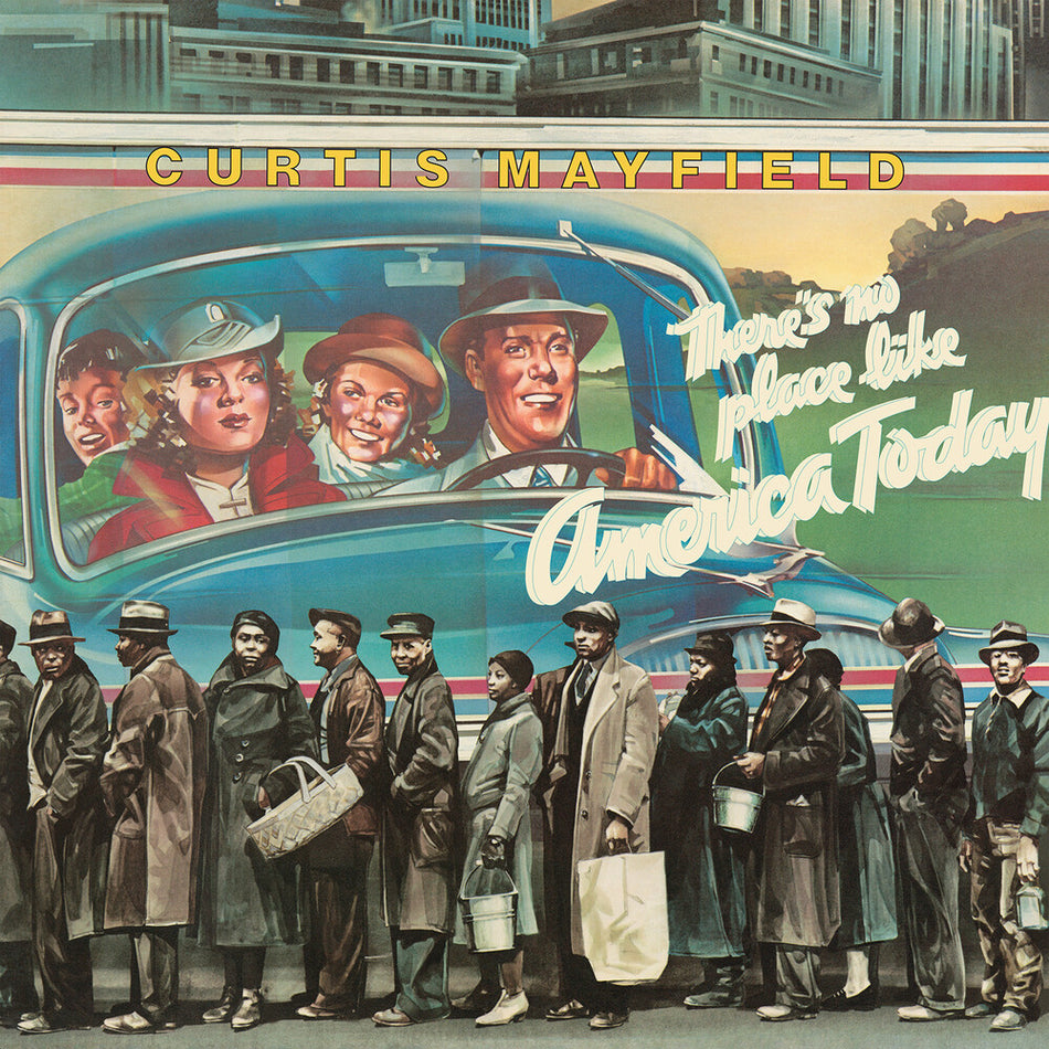 the album cover for Curtis Mayfield - There's No Place Like America [Blue LP]