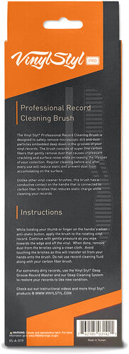 VINYL STYL® VS-A-019 PREMIUM CONDUVTIVE ANTI-STATIC RECORD CLEANING BRUSH (WHITE)