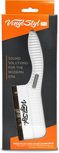 VINYL STYL® VS-A-019 PREMIUM CONDUVTIVE ANTI-STATIC RECORD CLEANING BRUSH (WHITE)