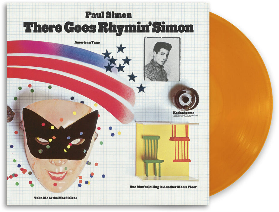 the album cover for Paul Simon - There Goes Rhymin' Simon [RSD Essential Opaque Orange LP]