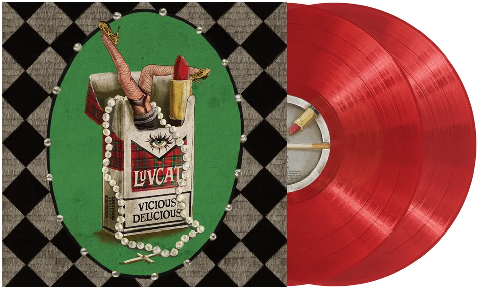 the album cover for Luvcat - Vicious Delicious [Indie Exclusive transparent red 2LP]
