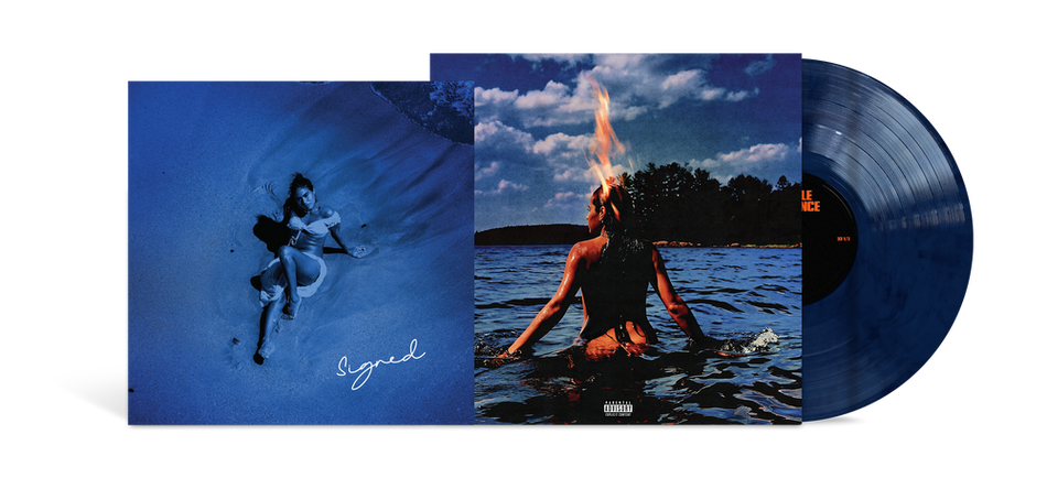 the album cover for Jessie Reyez - A LITTLE VENGEANCE [Indie Exclusive Deep Blue Water with Signed Insert]