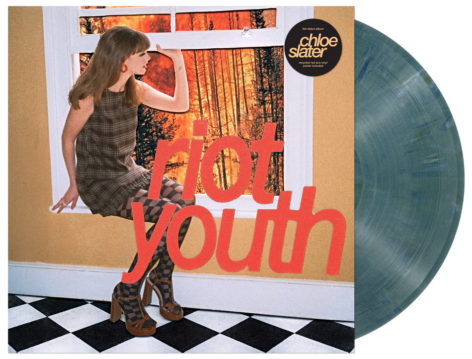 the album cover for Chloe Slater - Riot Youth [Indie Exclusive Recycled Eco Blue with Maxi Poster]