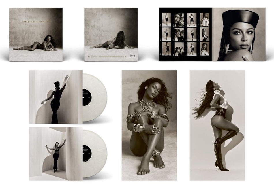 the album cover for Victoria Monét - Frequency of Love [Indie Exclusive Cream Marble]
