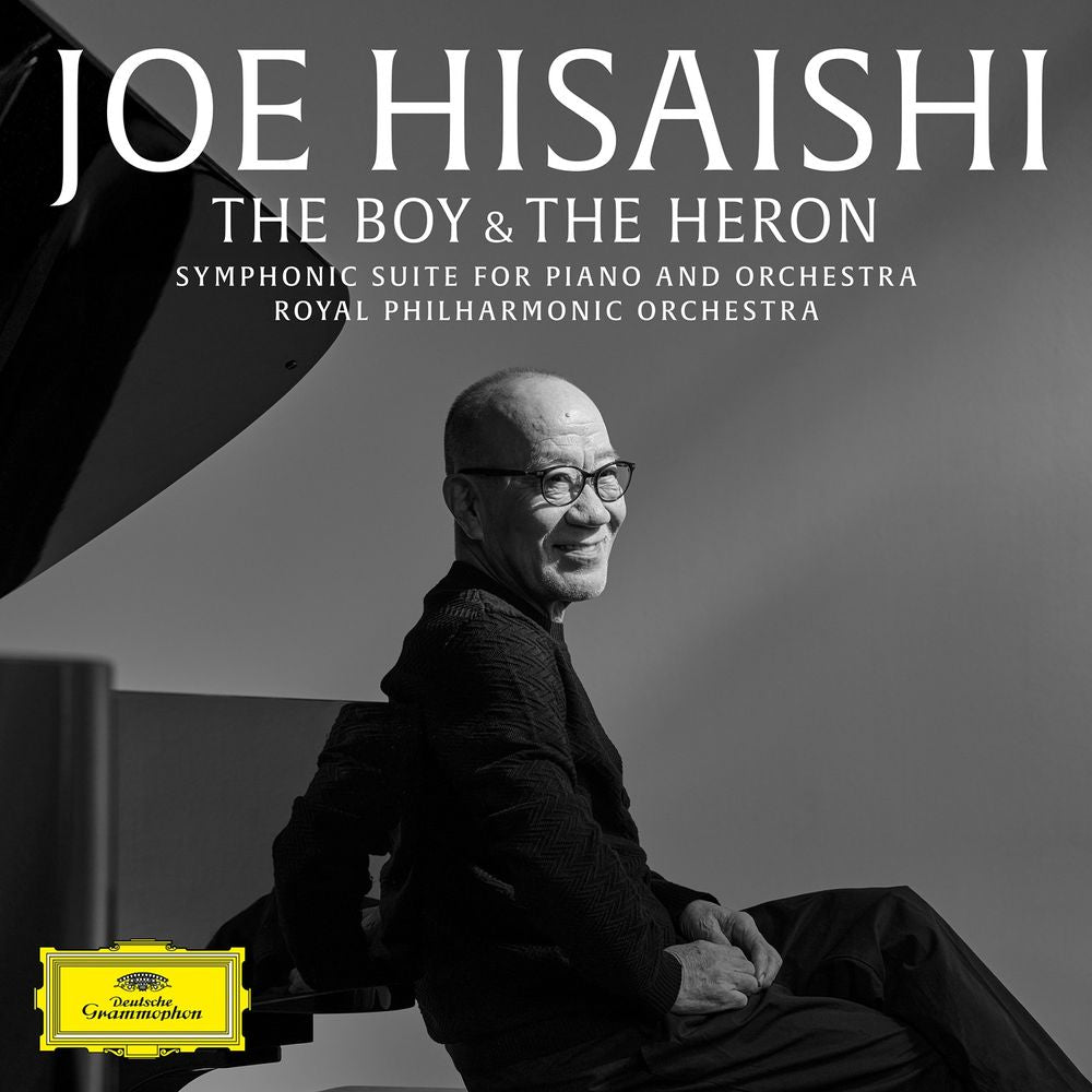 the album cover for Joe Hisaishi / Royal Philharmonic Orchestra - The Boy & The Heron: Symphonic Suite for Piano and Orchestra
