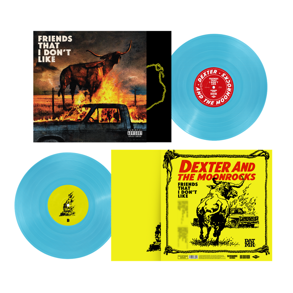 the album cover for Dexter & Moonrocks - Friends That I Don't Like [Indie Exclusive Blizzard Blue]