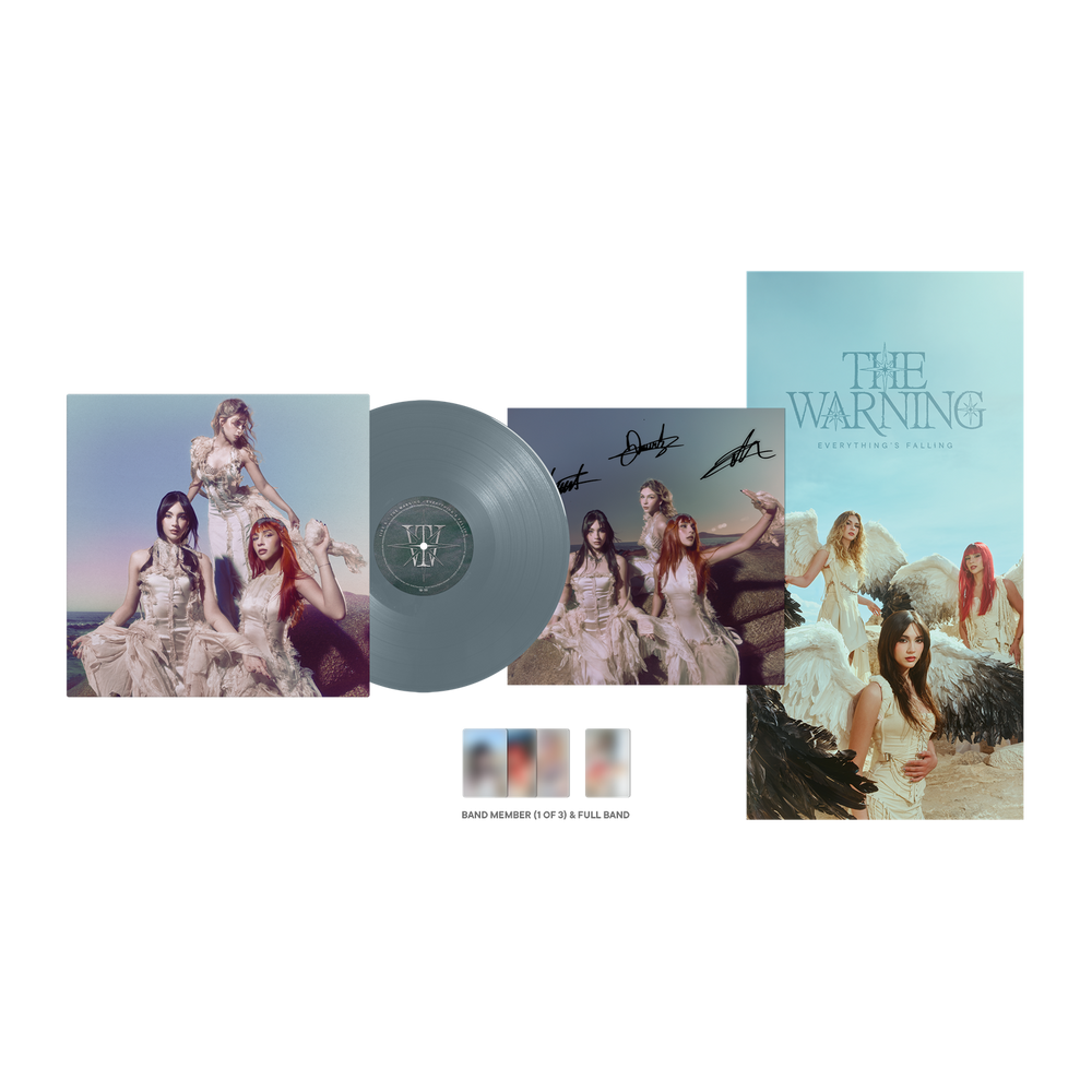 the album cover for The Warning - Everything's Falling [Signed Insert - Deep Ocean with Alt Cover]