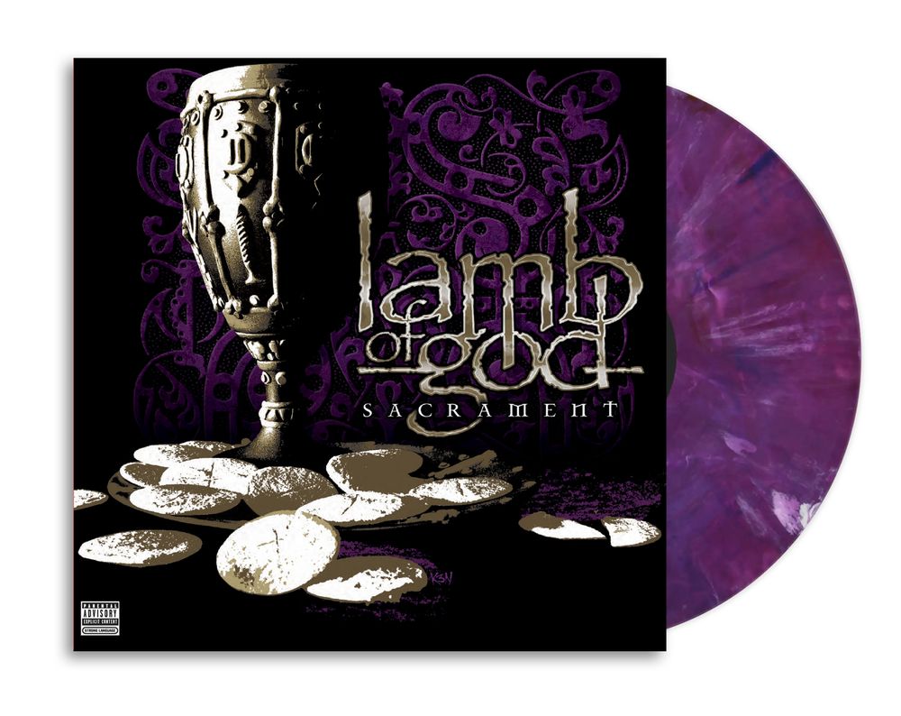 the album cover for Lamb Of God - Sacrament - 20th Anniversary [Blackened Purple]