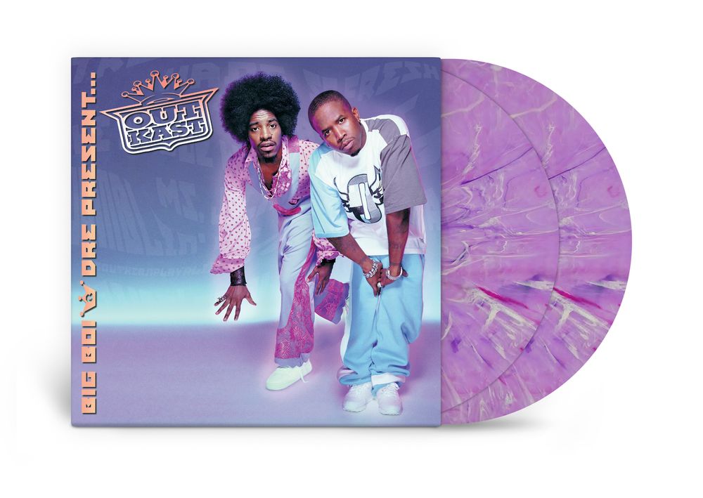 the album cover for Outkast - Big Boi & Dre Present....Outkast [Purple Marbled]