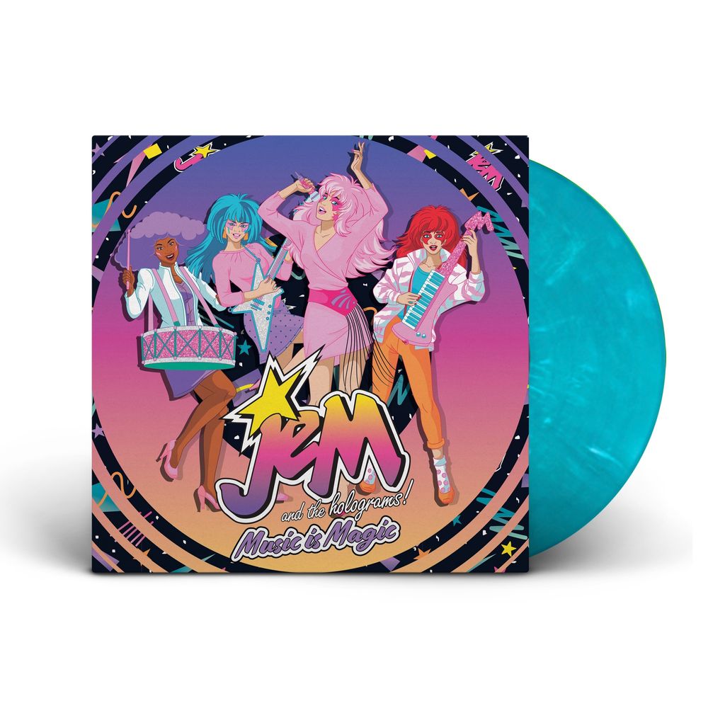 the album cover for Jem & The Holograms - Jem & The Holograms: Music Is Magic [ Tidal Wave Blue]