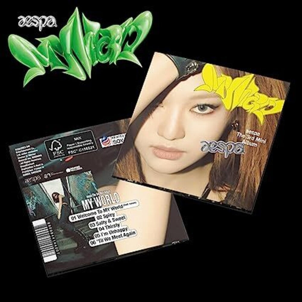 the album cover for Aespa - MY WORLD - The 3rd Mini Album - POSTER Ver. [NINGNING Cover]