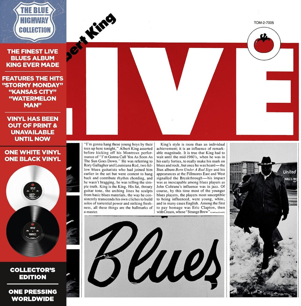 the album cover for Albert King - Albert Live [Colored Vinyl] [Deluxe] [Limited Edition] (Wht) [Remastered] [Reissue]