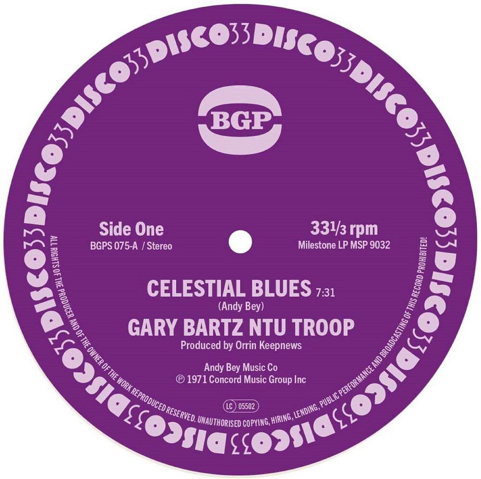the album cover for Gary Bartz  / Ntu Troop - Celestial Blues / Gentle Smiles