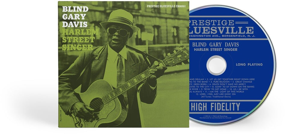 the album cover for Reverend Gary Davis - Harlem Street Singer (Bluesville Acoustic Sounds Series) -  [CD]