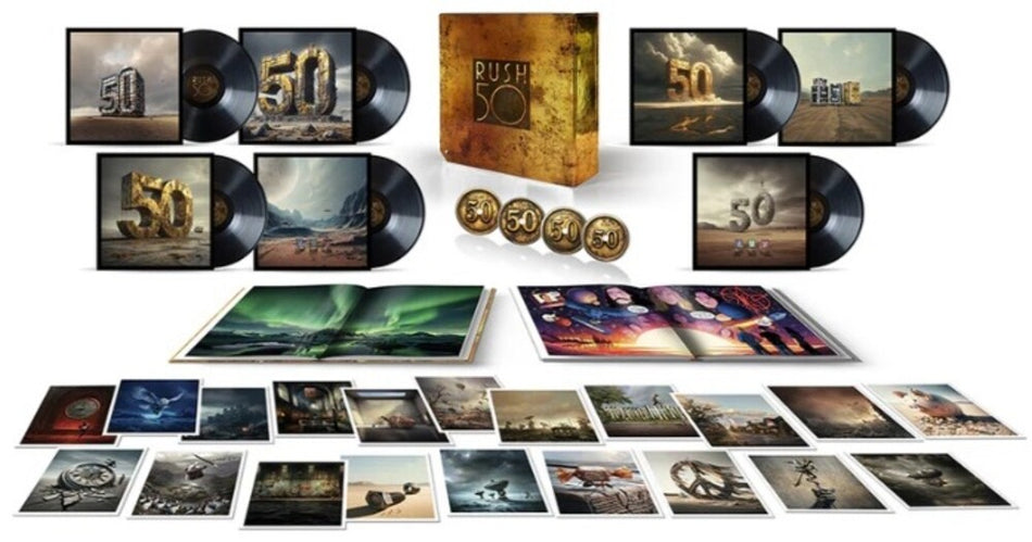 the album cover for Rush - Rush 50 [Super Deluxe Boxset 7LP + 4CD]