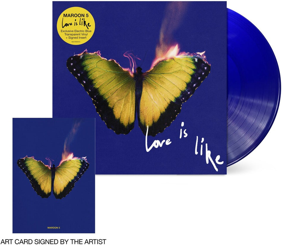 the album cover for Maroon 5 - Love Is Like (electric Blue Transparent Vinyl/signed Insert) [Indie Exclusive]