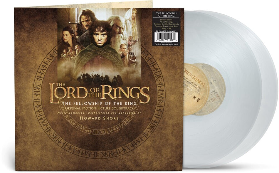the album cover for Howard Shore - Lord Of The Rings: Fellowship Of The Ring [Indie Exclusive Palantir Clear LP]