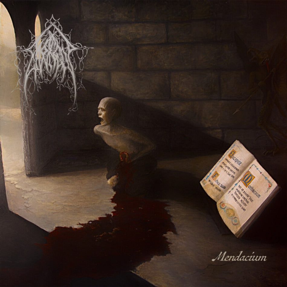 the album cover for Evoken - Mendacium (Uk)