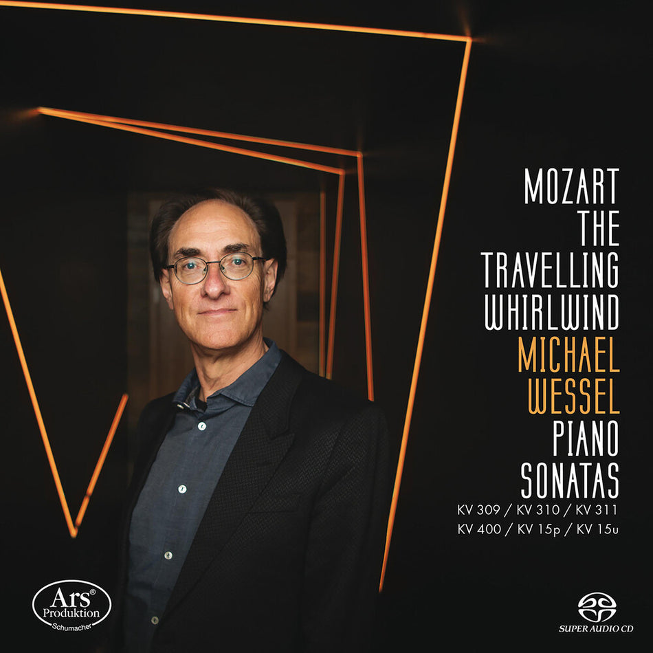 the album cover for Michael Wessel - Mozart: Travelling Whirlwind
