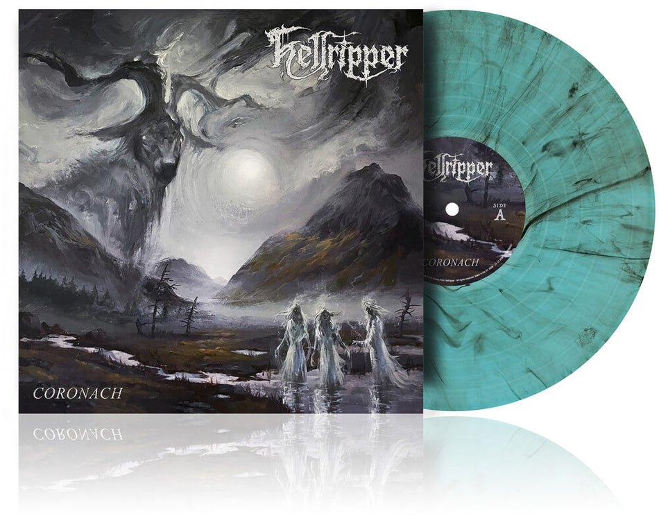 the album cover for Hellripper - Coronach [Indie Exclusive Granite City Electric Smoke	]