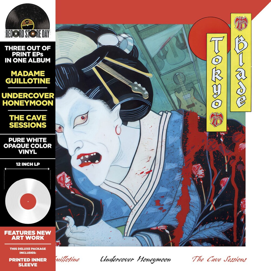 the album cover for Tokyo Blade - Madame Guillotine/Undercover Of The Honeymoon