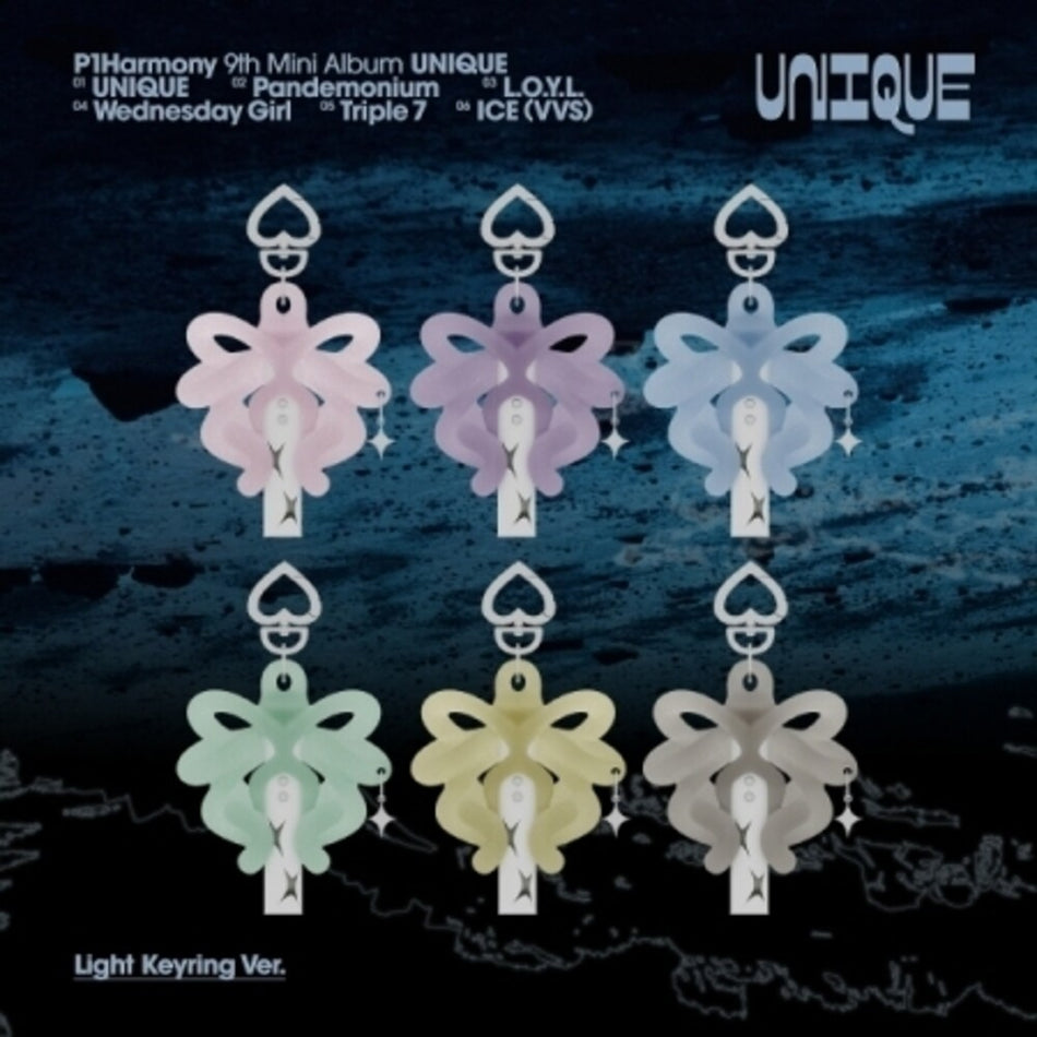 the album cover for P1harmony - Unique - Light Keyring Version (Asia)