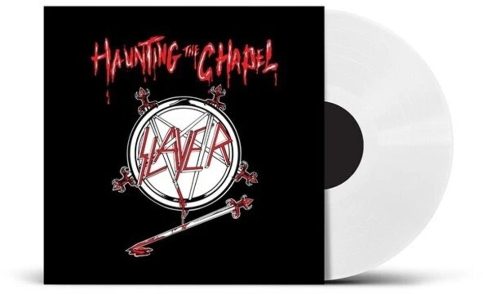 the album cover for Slayer - Haunting The Chapel - White Vinyl [Colored Vinyl] (Wht)