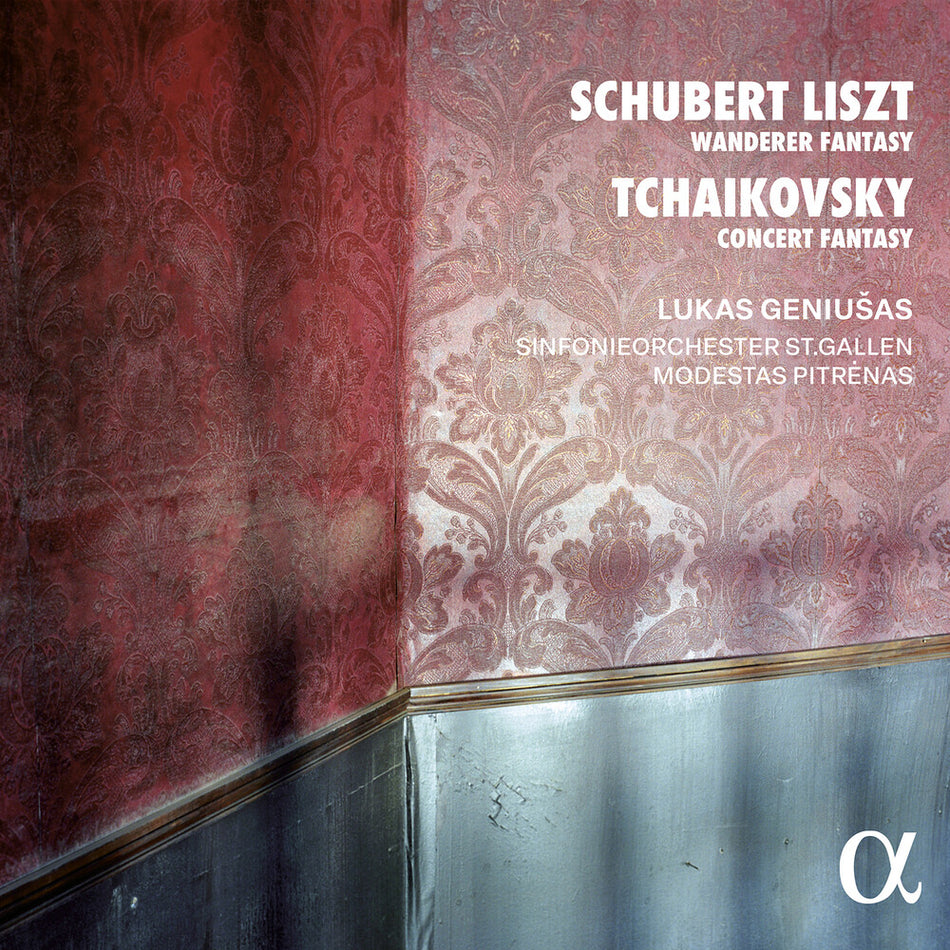 the album cover for Lukas Geniusas - Schubert/Liszt: Wanderer Fantasy Tchaikovsky: Con