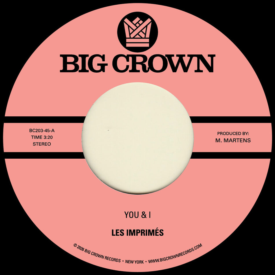 the album cover for Les Imprimes - You & I B/W Miss The Days