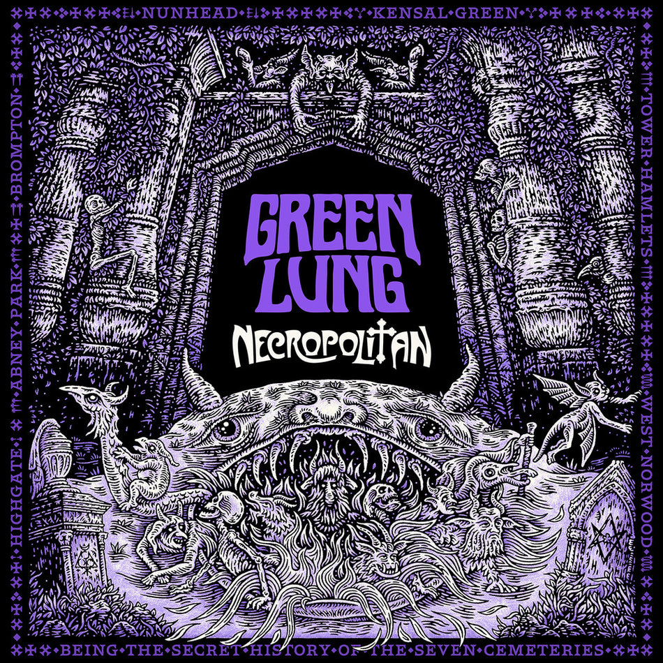 the album cover for Green Lung - Necropolitan [Colored Vinyl] (Gate) (Purp) (Uk)