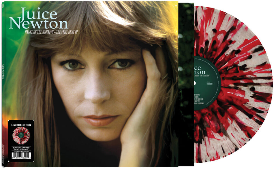 the album cover for Juice Newton - Angel Of The Morning - The Very Best Of [Black Clear Red Splatter]