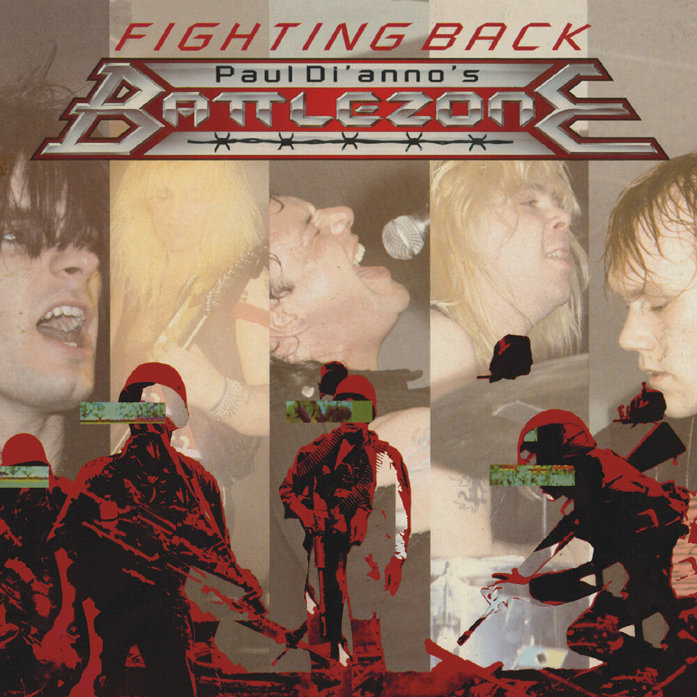 the album cover for Paul Di'anno  / Battlezone - Fighting Back [Colored Vinyl] (Red) [Indie Exclusive]