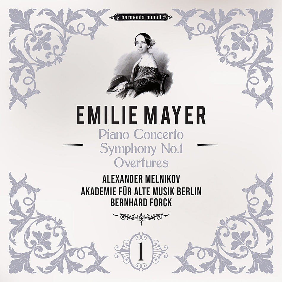 the album cover for Alexander Melnikov - Emilie Mayer: Pno Cno Sym No.1 Overtures