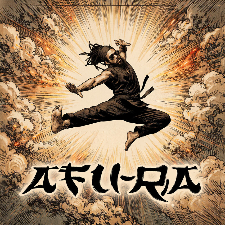 the album cover for Afu-Ra - Whirlwind Thru Cities b/w D&D Soundclash