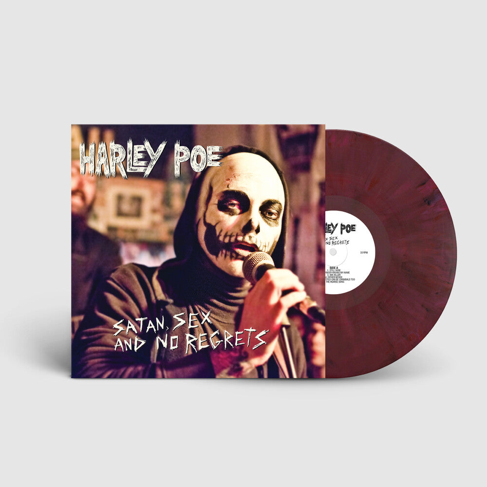 the album cover for Harley Poe - Satan Sex & No Regrets [Colored Vinyl]