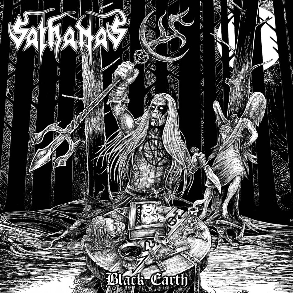 the album cover for Sathanas - Black Earth
