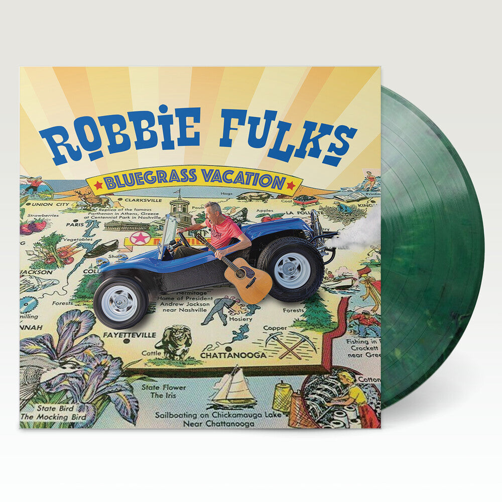 the album cover for Robbie Fulks - Bluegrass Vacation - Blue/Green (Blue) [Colored Vinyl]