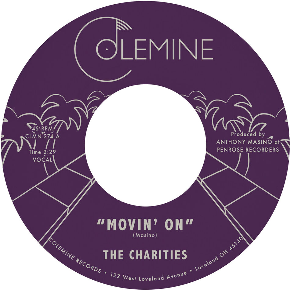 the album cover for Charities - Movin' On / I'm Still Learning How