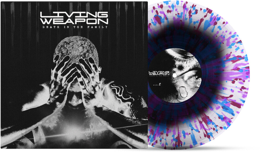 the album cover for Living Weapon - Death In The Family [Black in Clear w/ Splatter]
