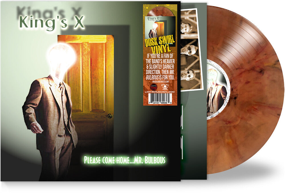 the album cover for King's X - Please Come Home...mr. Bulbous (dusk Swirl Vinyl)